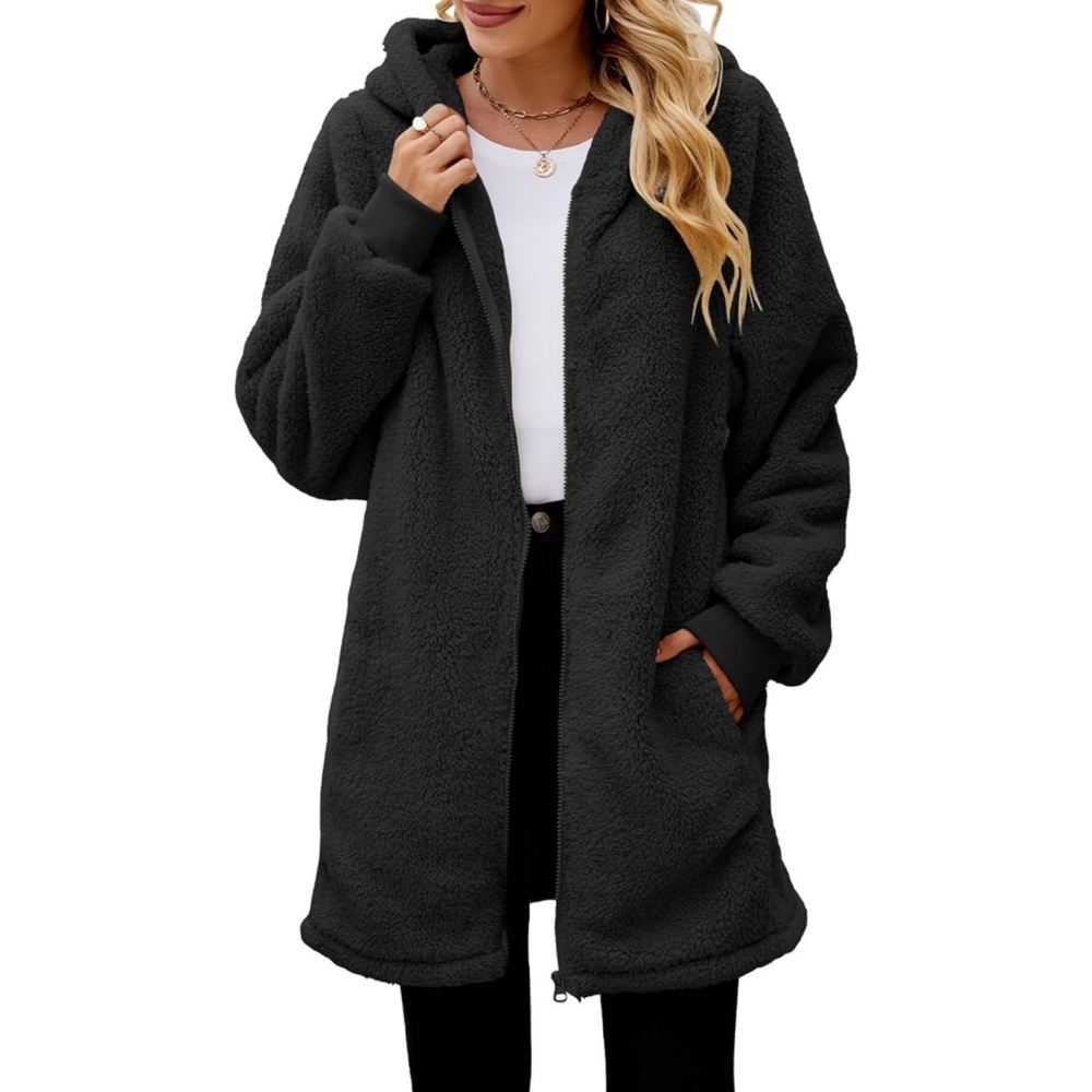 ⭐️ Hooded Teddy Jacket with Plush Fleece/Sherpa Material